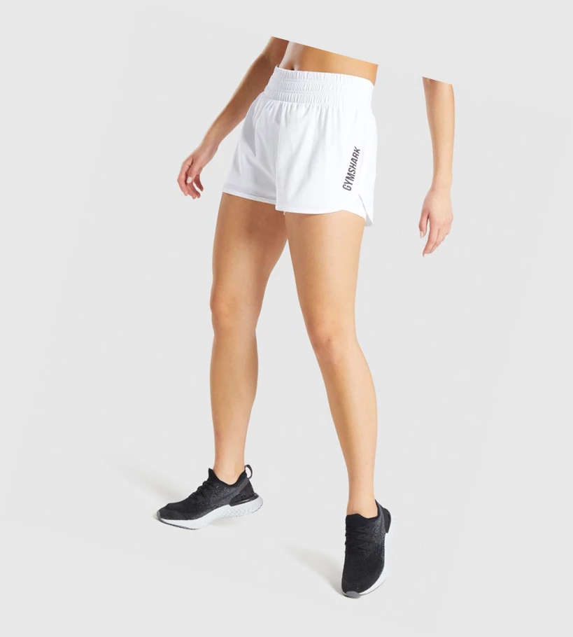 Bermudas Gymshark Pulse Mid Rise Mujer Blancos | DICYGKU-92