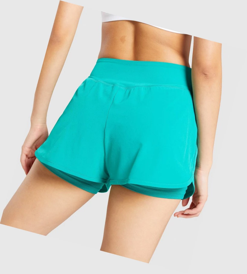 Bermudas Gymshark Pulse Mid Rise Mujer Verdes | BXJDLZG-02