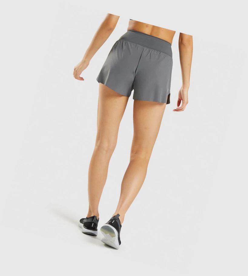 Bermudas Gymshark Speed Mujer Grises | JHEBUNT-45