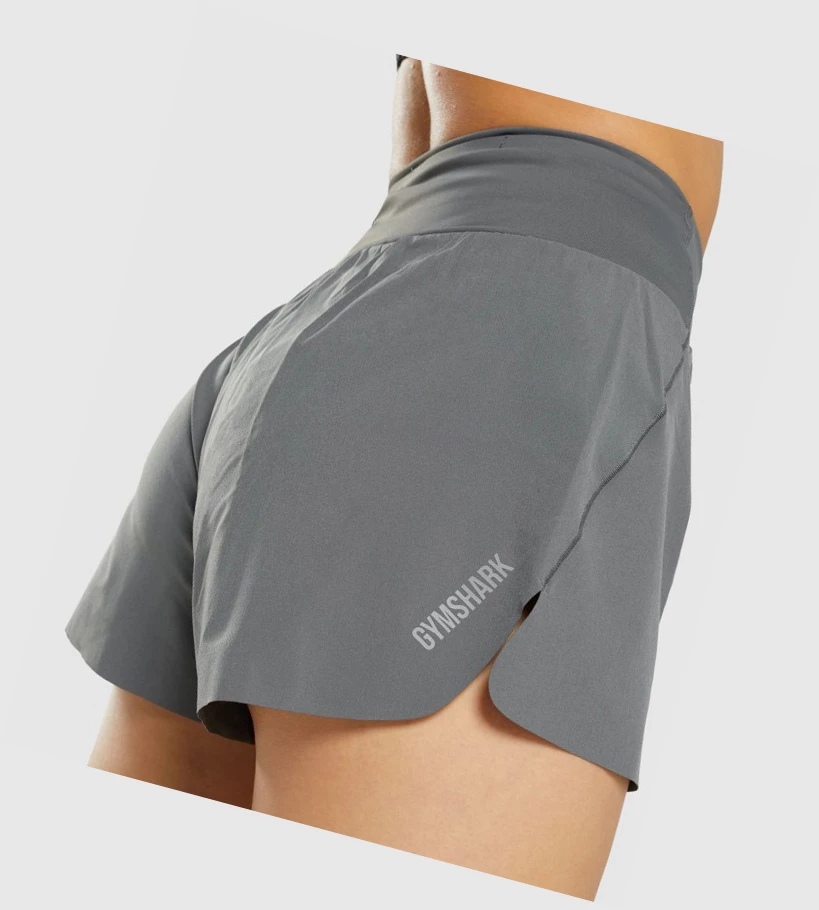 Bermudas Gymshark Speed Mujer Grises | JHEBUNT-45