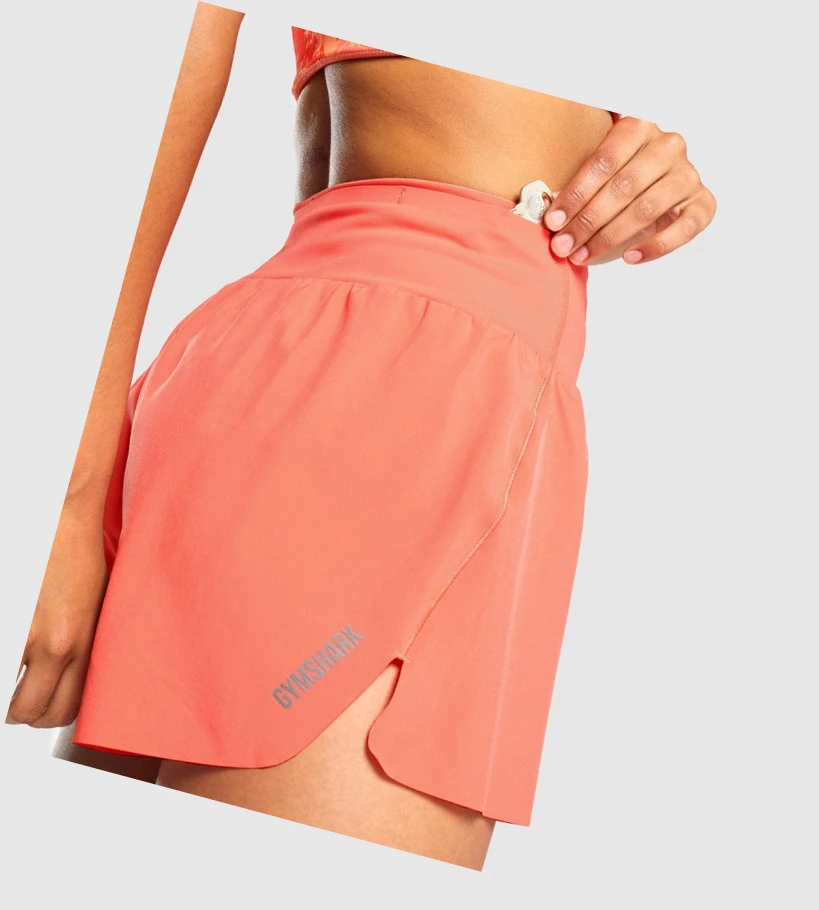 Bermudas Gymshark Speed Mujer Naranjas | DIRVFNU-08