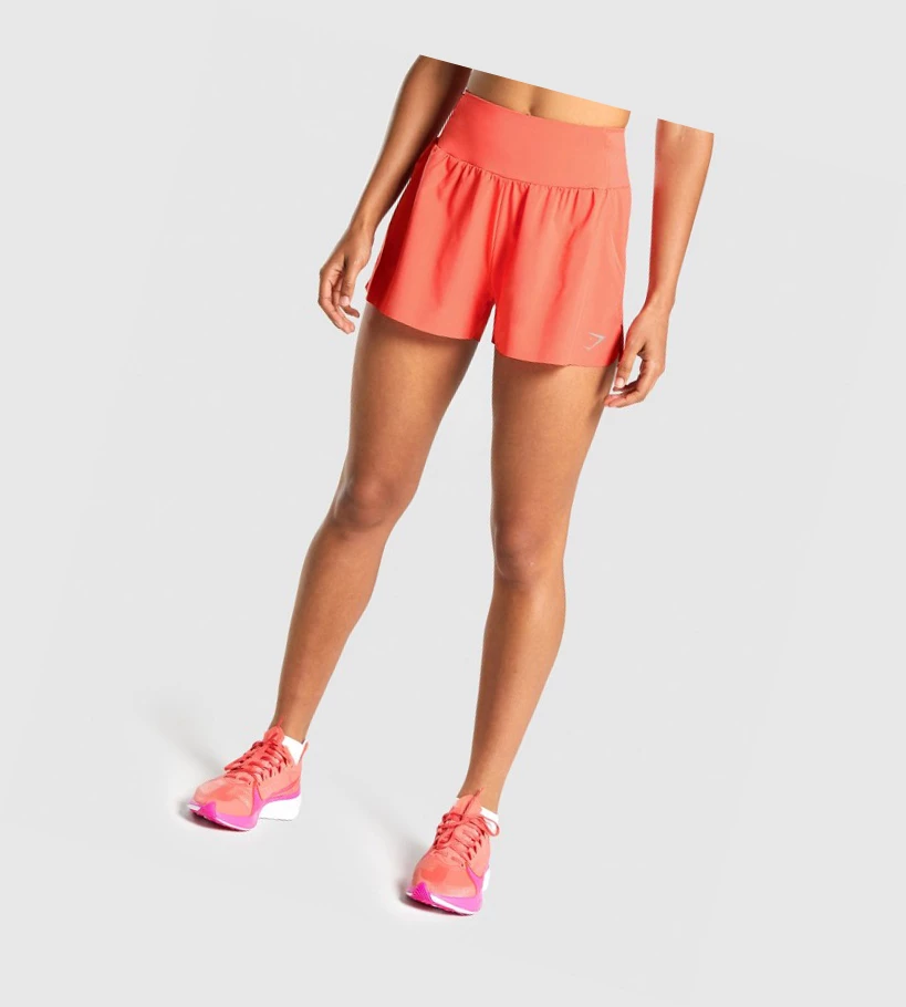 Bermudas Gymshark Speed Mujer Naranjas | DIRVFNU-08