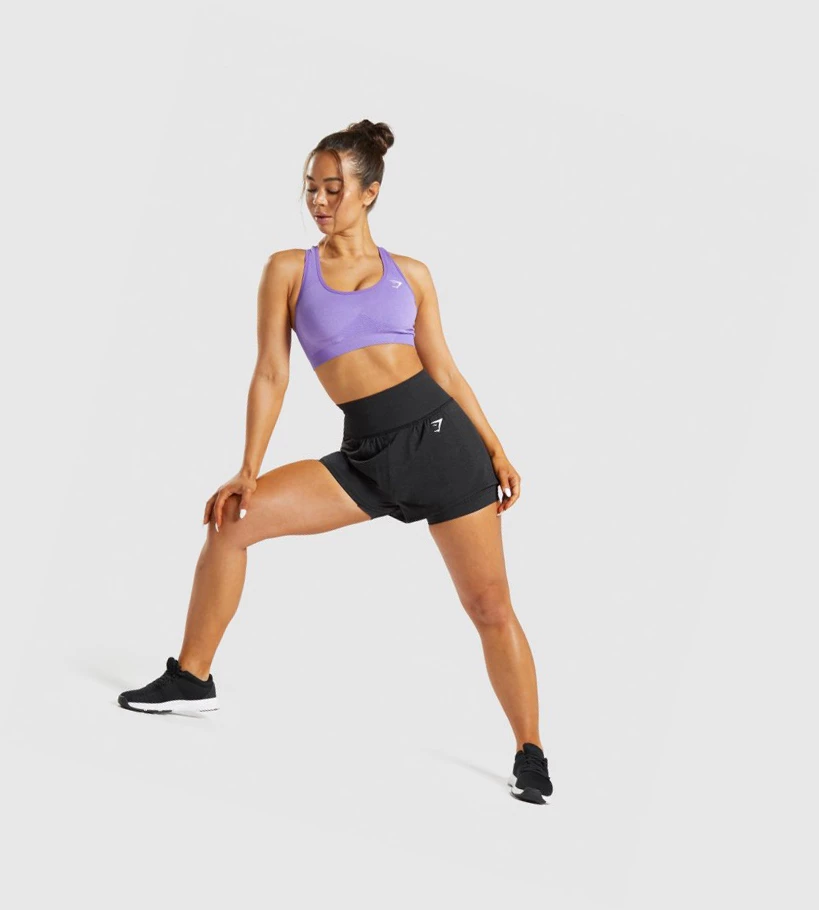 Bermudas Gymshark Vital Seamless 2.0 2-in-1 Mujer Negros | BHMPGSD-64