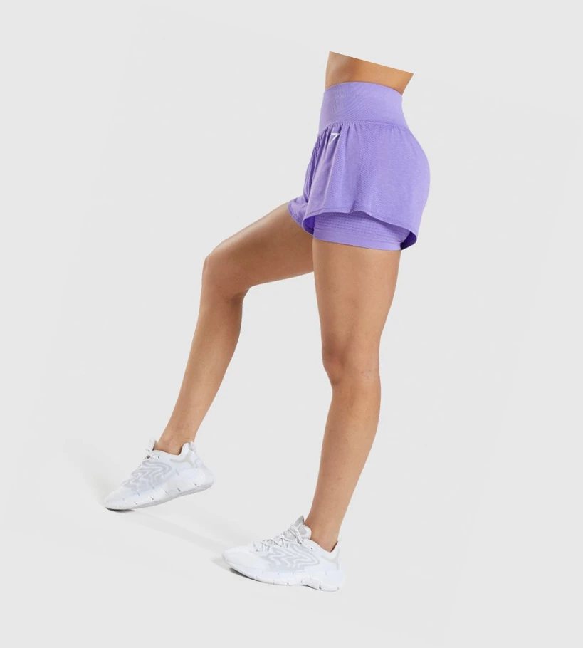 Bermudas Gymshark Vital Seamless 2.0 2-in-1 Mujer Morados Claro | RDYUMXG-07