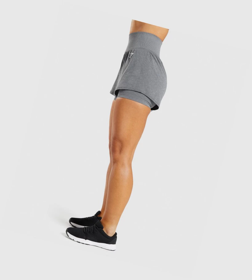 Bermudas Gymshark Vital Seamless 2.0 2-in-1 Mujer Grises | XICNEMJ-34