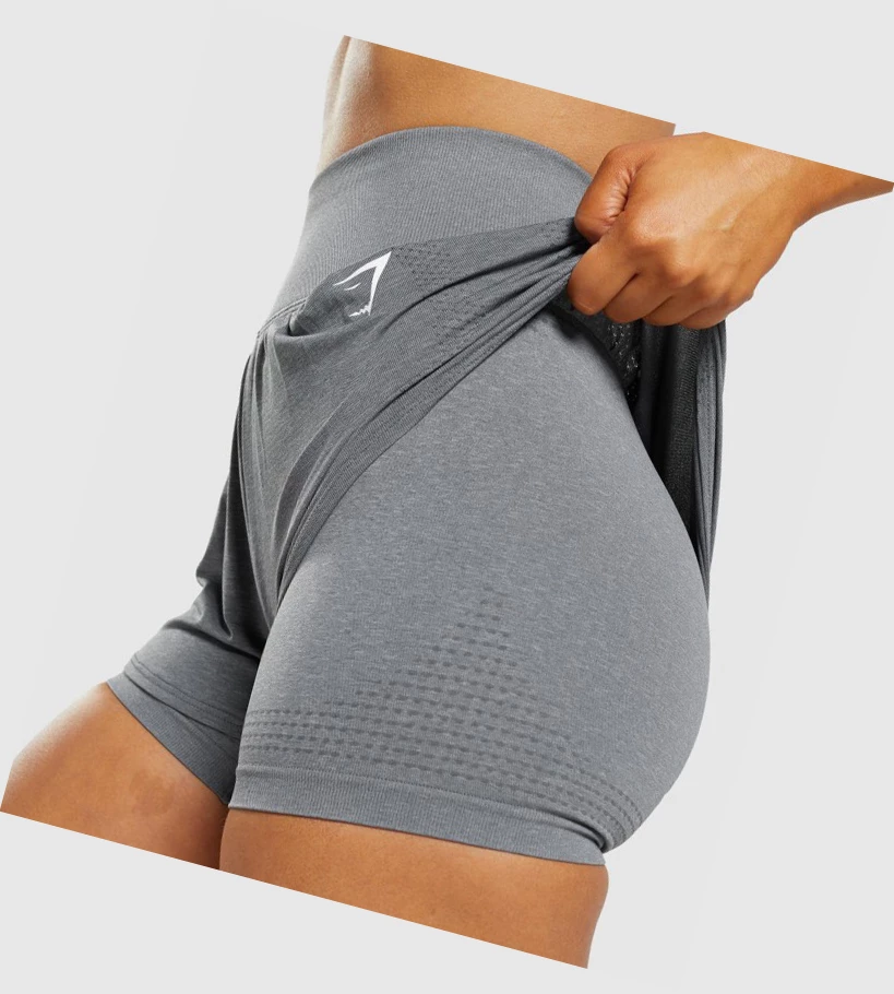 Bermudas Gymshark Vital Seamless 2.0 2-in-1 Mujer Grises | XICNEMJ-34