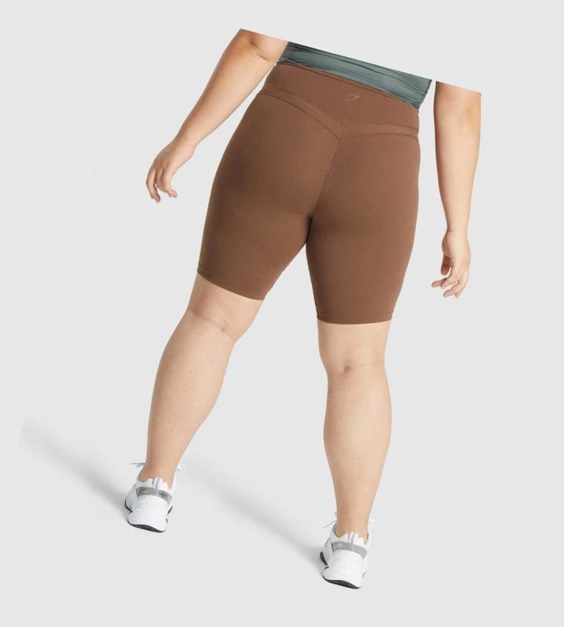 Bermudas Gymshark Whitney Cycling Mujer Marrom | SKYCRNI-70