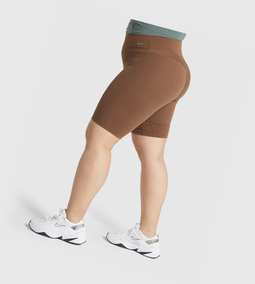 Bermudas Gymshark Whitney Cycling Mujer Marrom | SKYCRNI-70