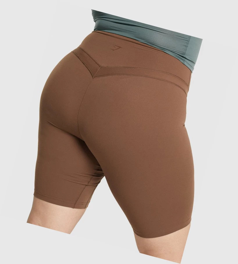 Bermudas Gymshark Whitney Cycling Mujer Marrom | SKYCRNI-70