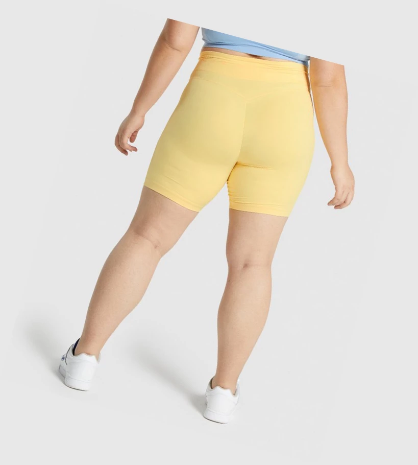 Bermudas Gymshark Whitney Mesh Mujer Amarillos | QWGIPSE-69