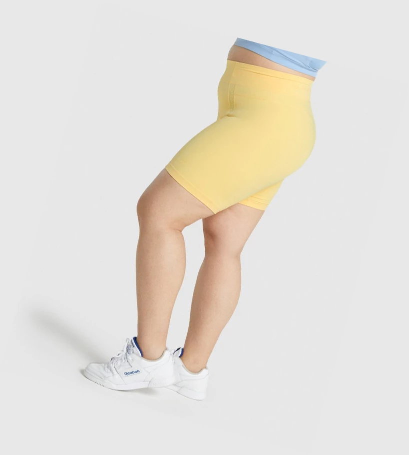 Bermudas Gymshark Whitney Mesh Mujer Amarillos | QWGIPSE-69