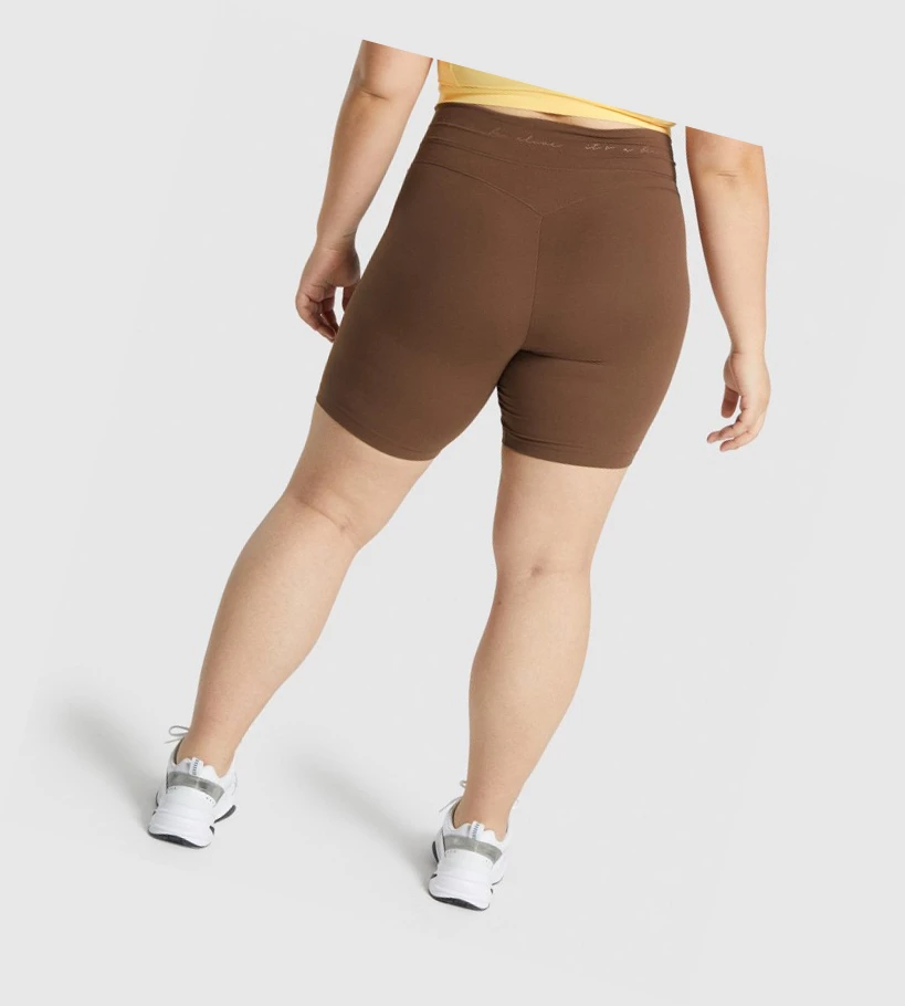 Bermudas Gymshark Whitney Mesh Mujer Marrom | PSRXAFL-85