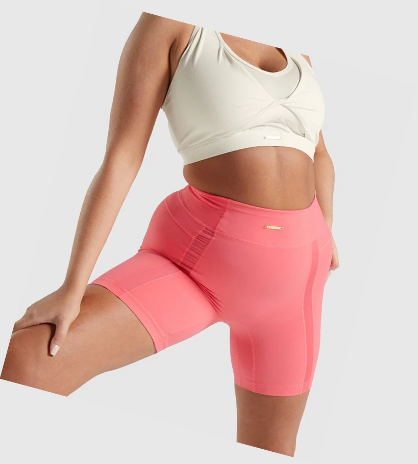 Bermudas Gymshark Whitney Mesh Mujer Rosas | RYKUWQG-62