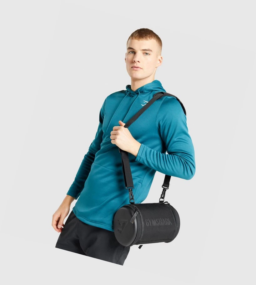 Bolsos & Mochilas Gymshark Lifting Club Barrel Hombre Negros | VZWBGNL-65