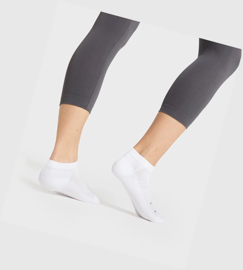 Calcetines Gymshark Ankle 3pk Mujer Blancos | DWLQIMK-50