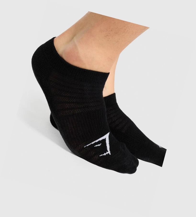 Calcetines Gymshark Ankle 3pk Mujer Negros | JNQVPZD-68