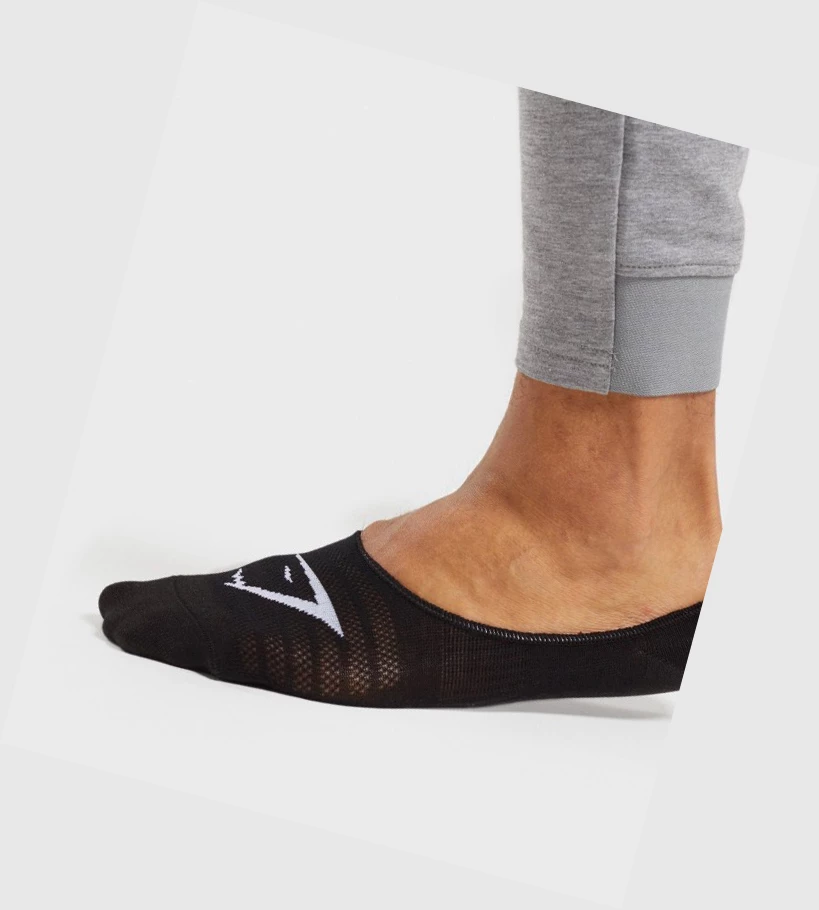 Calcetines Gymshark No Show 3pk Hombre Negros | ELHXWNQ-01