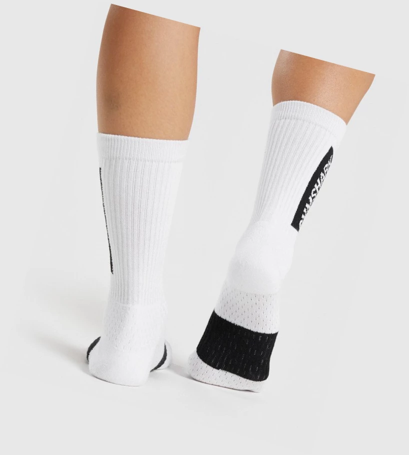 Calcetines Gymshark Premium (1pk) Mujer Blancos | BWOFAHX-19