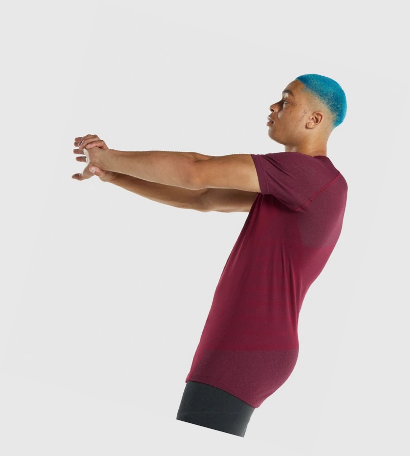 Camiseta Gymshark 315 Hombre Vino | VECNOFD-06