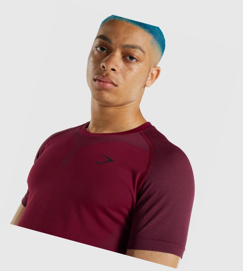 Camiseta Gymshark 315 Hombre Vino | VECNOFD-06