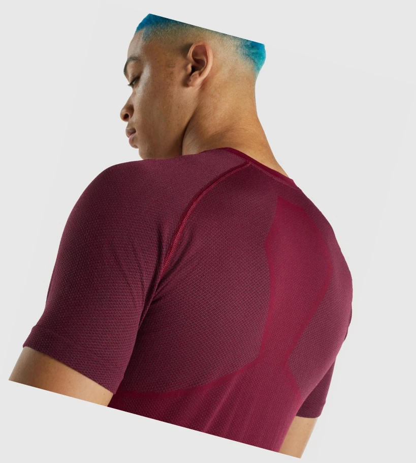 Camiseta Gymshark 315 Hombre Vino | VECNOFD-06