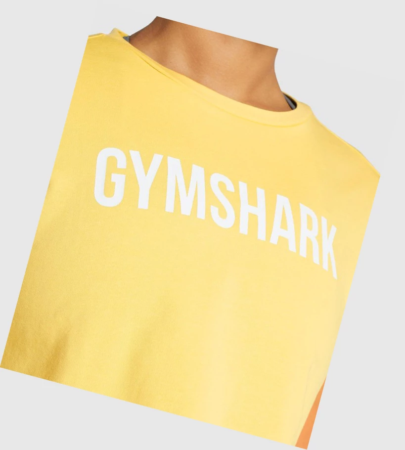 Camiseta Gymshark Animal Estampados Infill Crop Mujer Amarillos | AWRVZQJ-35