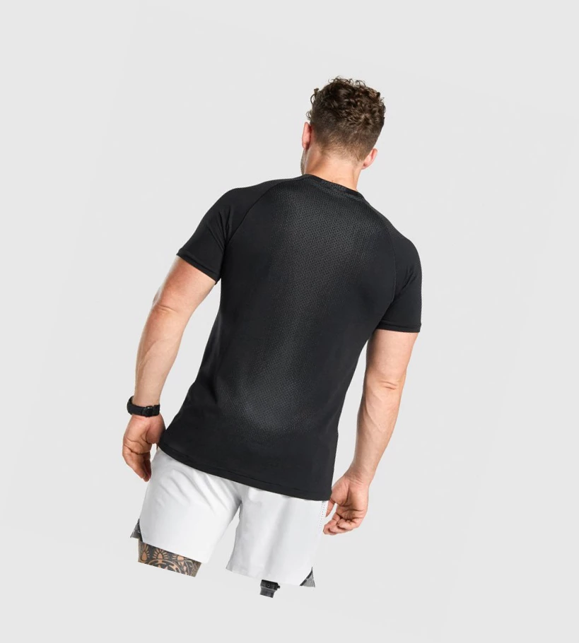 Camiseta Gymshark Apex Contrast Seamless Hombre Negros | JGLXHKR-76