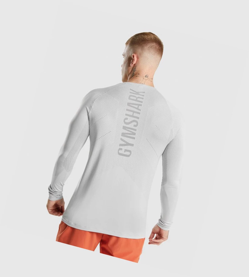 Camiseta Gymshark Apex Hombre Grises Claro Grises | HLWNGJI-49