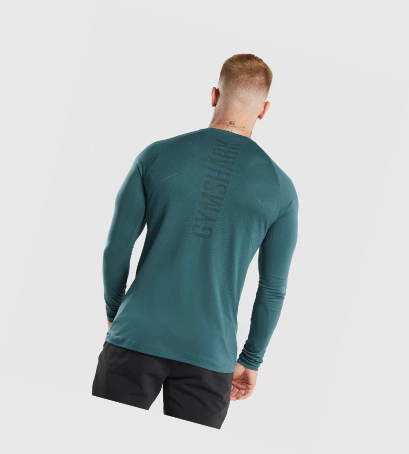 Camiseta Gymshark Apex Hombre Turquesa | LITNROE-18