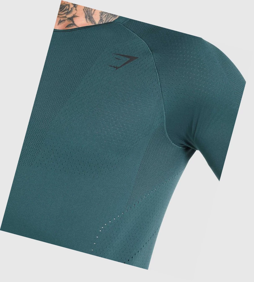 Camiseta Gymshark Apex Hombre Turquesa | LITNROE-18