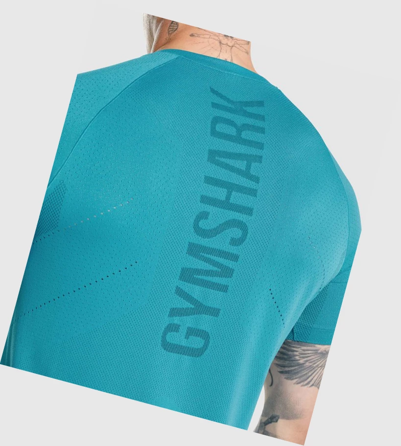 Camiseta Gymshark Apex Perform Hombre Azules | IKDJTSR-01