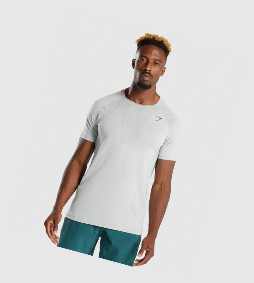 Camiseta Gymshark Apex Perform Hombre Grises Claro Grises | OFJPWBI-48