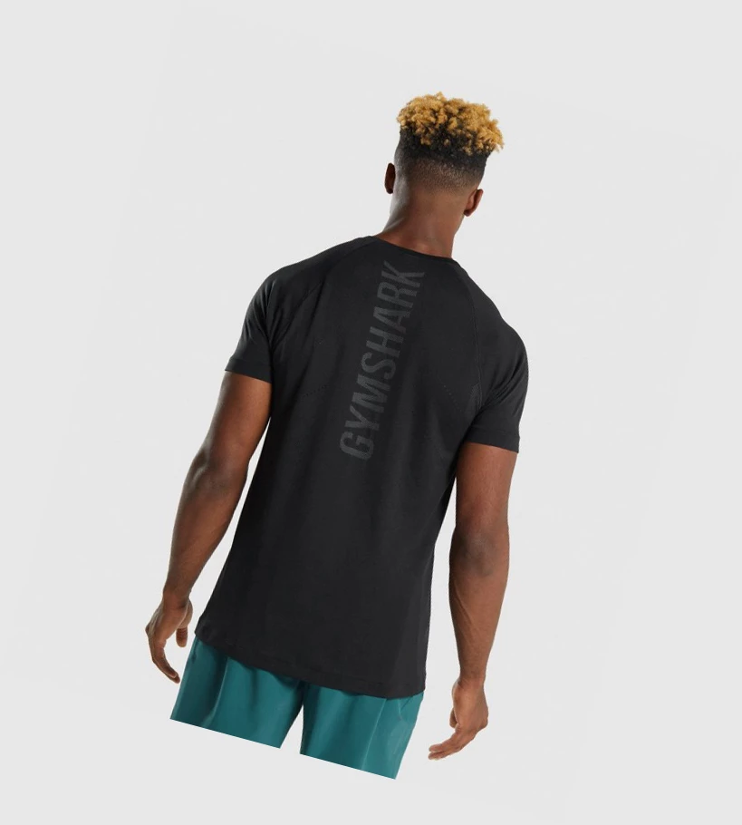 Camiseta Gymshark Apex Perform Hombre Negros | ZUBOEPC-51