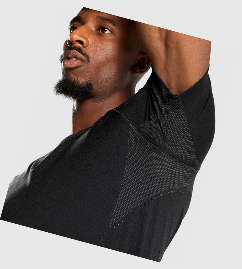 Camiseta Gymshark Apex Perform Hombre Negros | ZUBOEPC-51