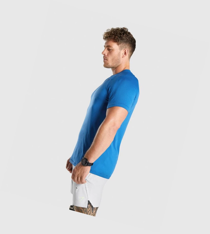 Camiseta Gymshark Apex Seamless Hombre Azules | CPHRIWU-82