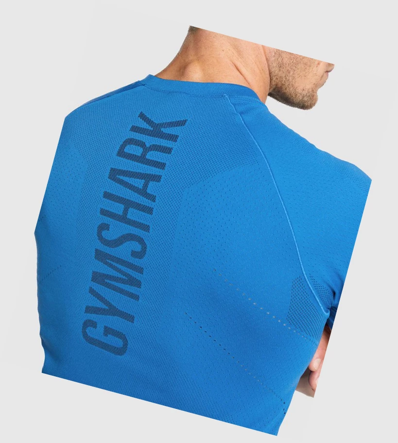 Camiseta Gymshark Apex Seamless Hombre Azules | CPHRIWU-82