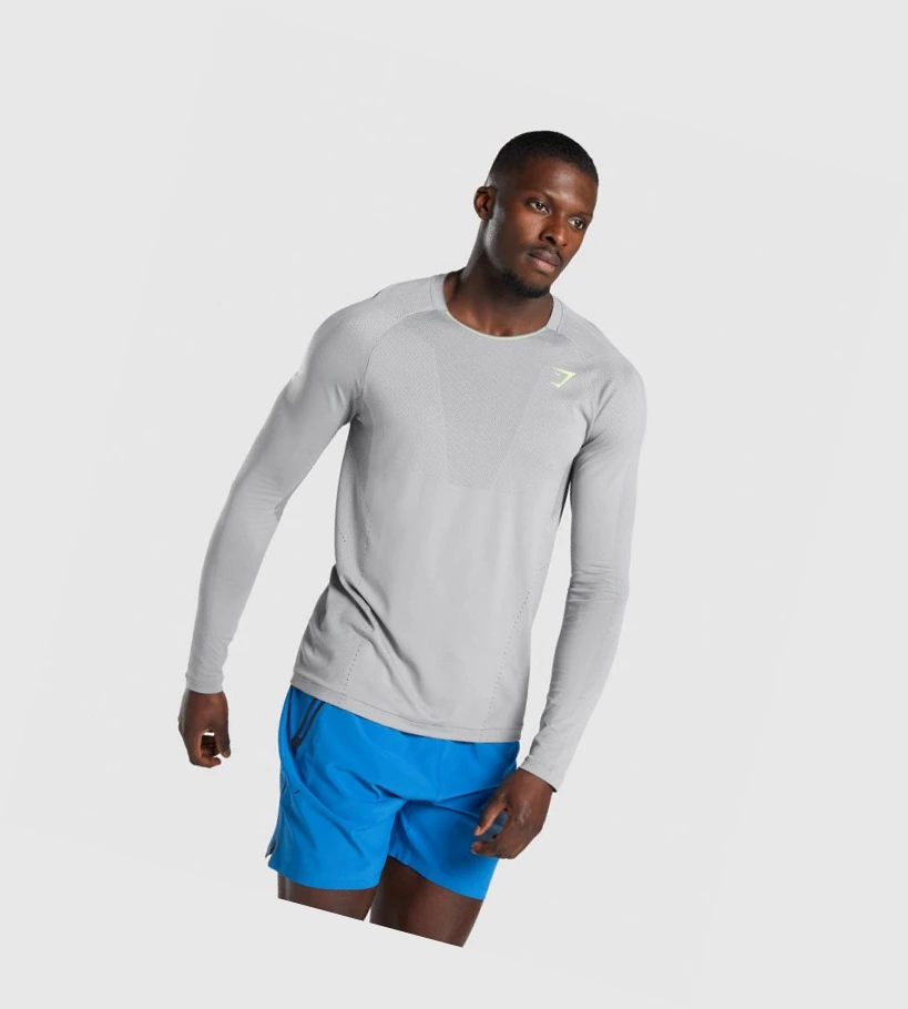 Camiseta Gymshark Apex Seamless Hombre Grises | ZKMFDSN-49