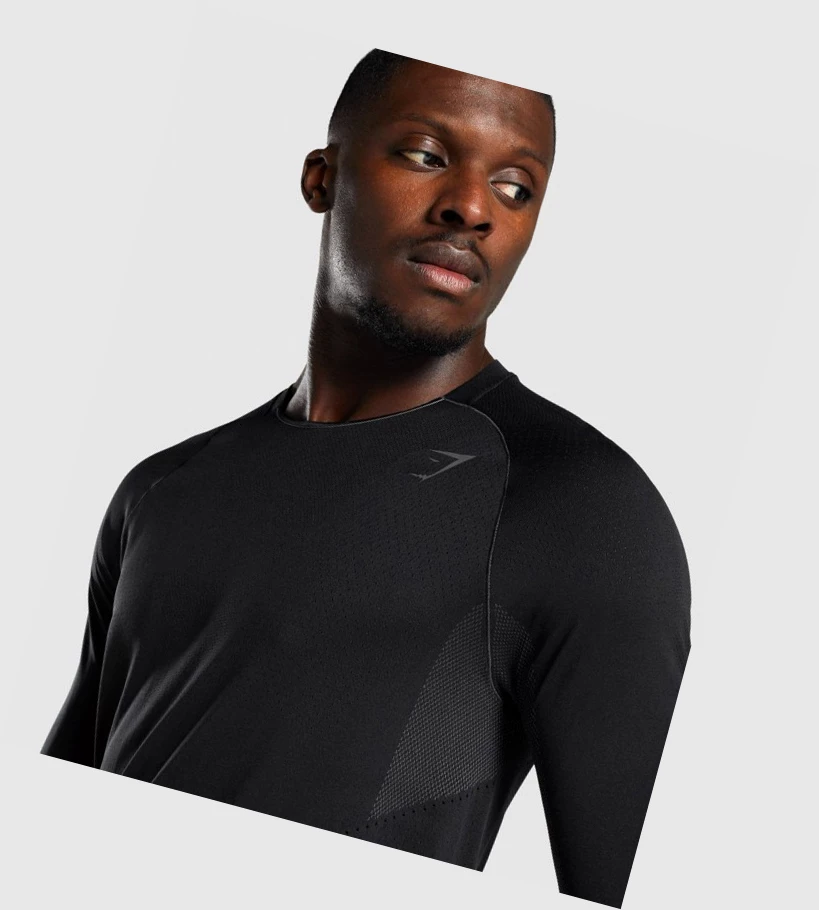 Camiseta Gymshark Apex Seamless Hombre Negros | CIGKEMU-21