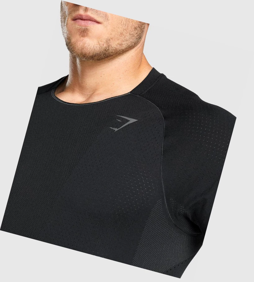 Camiseta Gymshark Apex Seamless Hombre Negros | XCEWYFD-37