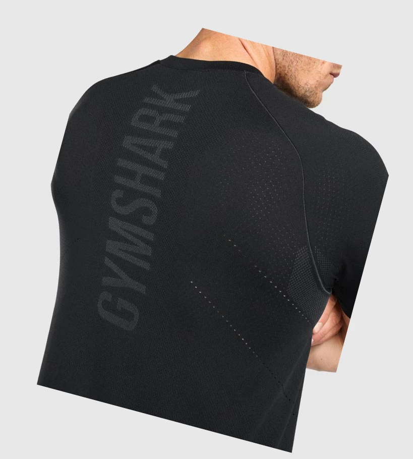 Camiseta Gymshark Apex Seamless Hombre Negros | XCEWYFD-37