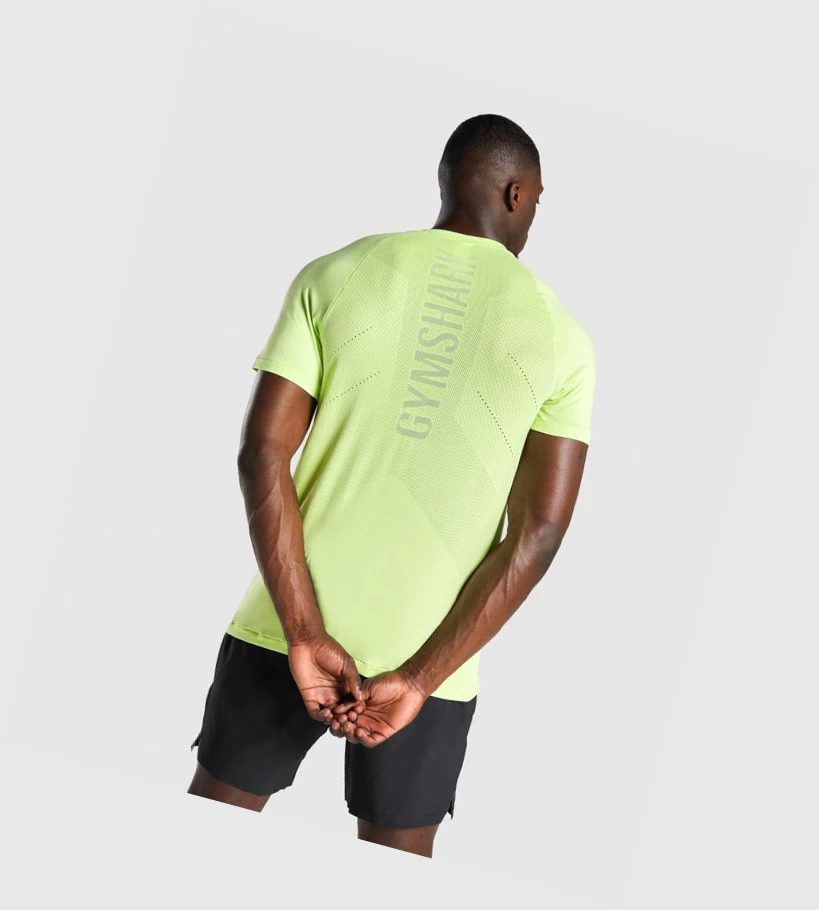 Camiseta Gymshark Apex Seamless Hombre Verdes | EHFLOUG-94