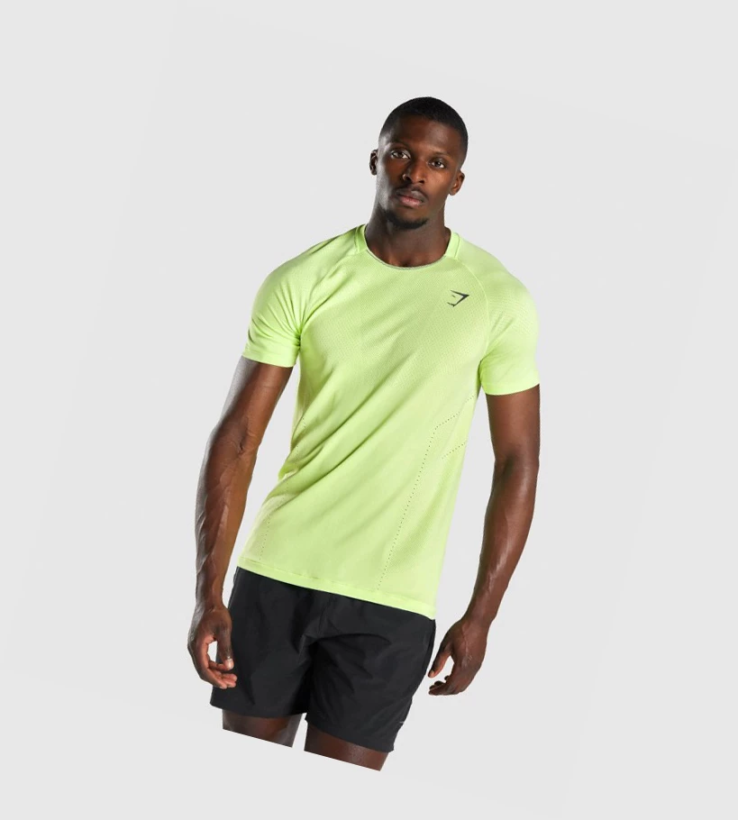 Camiseta Gymshark Apex Seamless Hombre Verdes | EHFLOUG-94