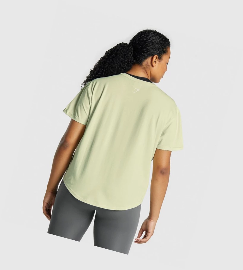 Camiseta Gymshark Apollo Estampados Mujer Verdes Claro | KYXOAPH-34