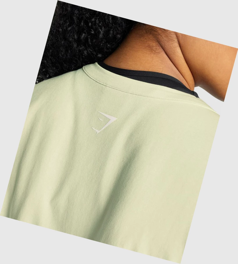 Camiseta Gymshark Apollo Estampados Mujer Verdes Claro | KYXOAPH-34