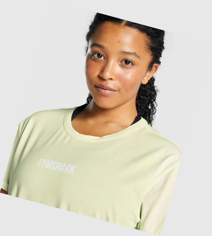 Camiseta Gymshark Apollo Estampados Mujer Verdes Claro | KYXOAPH-34