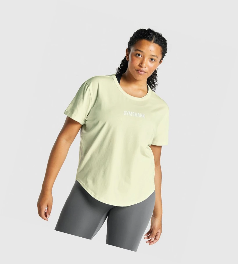 Camiseta Gymshark Apollo Estampados Mujer Verdes Claro | KYXOAPH-34