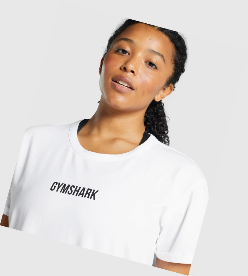 Camiseta Gymshark Apollo Estampados Mujer Blancos | UISFBYM-63