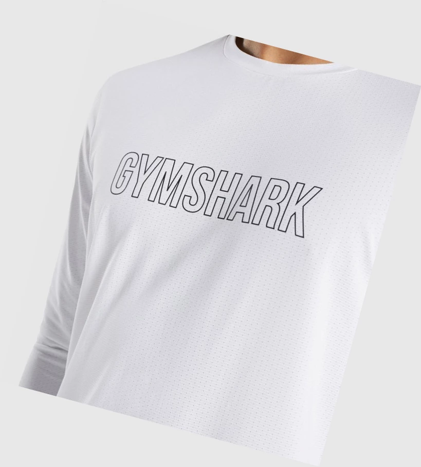 Camiseta Gymshark Arrival Estampados Hombre Blancos | PDMEGUF-05