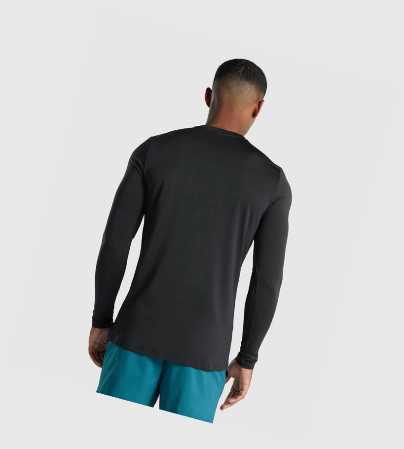 Camiseta Gymshark Arrival Estampados Hombre Negros | QFNUMKL-15