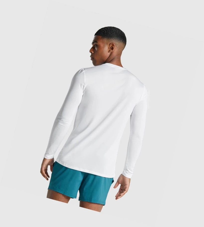 Camiseta Gymshark Arrival Estampados Hombre Blancos | ZBVFWHY-58